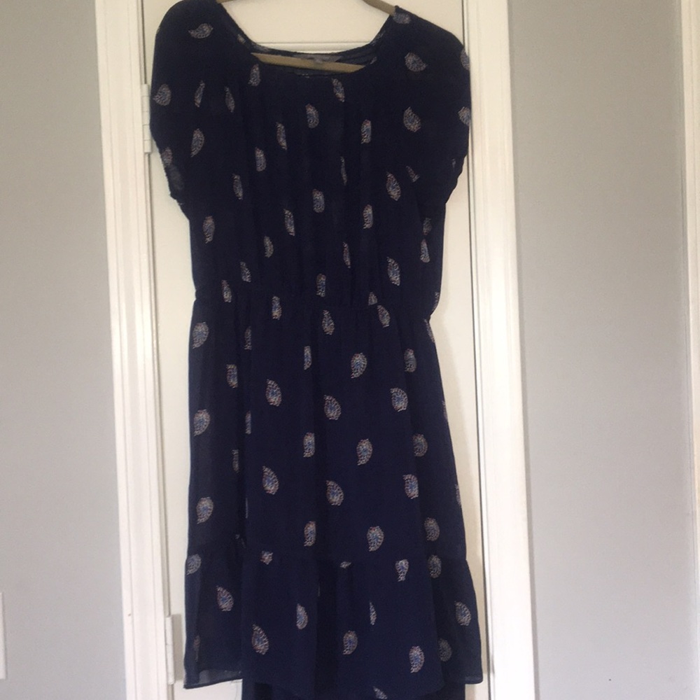 Blue dress with paisleys